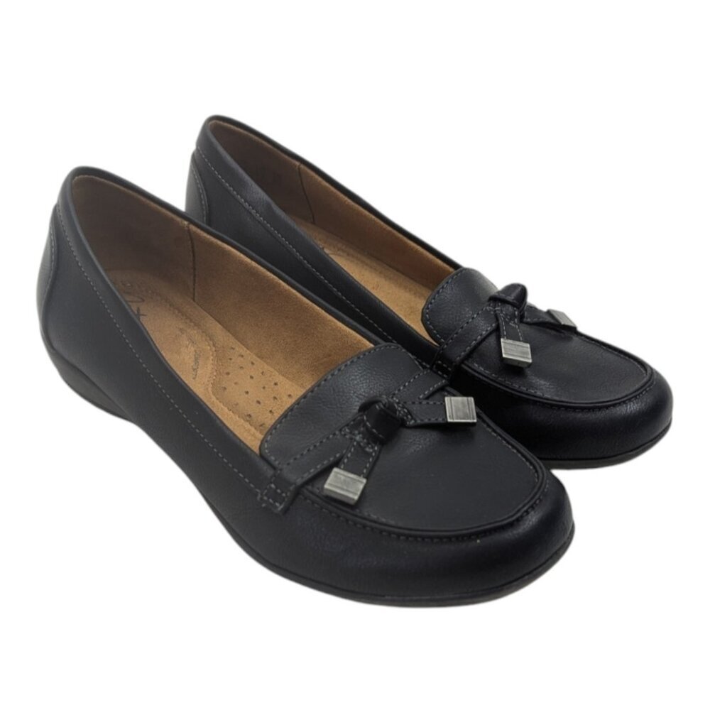 Natural Soul Black Loafers Comfort Flats Women's Size 6.5
